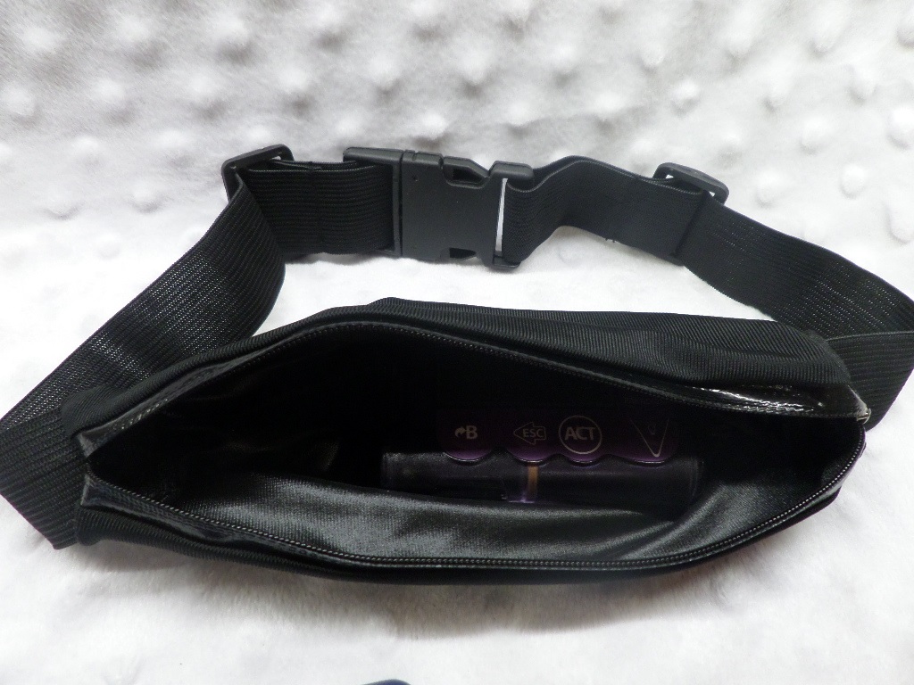 Black Single Pocket Spandex Insulin Pump Band Belt - Click Image to Close