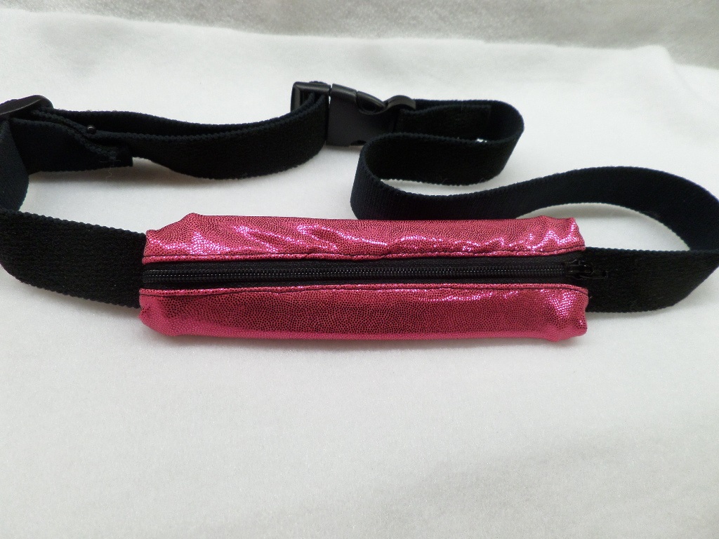 Hot Pink Shimmer Slim Fit Insulin Pump Belt Spandex - Click Image to Close