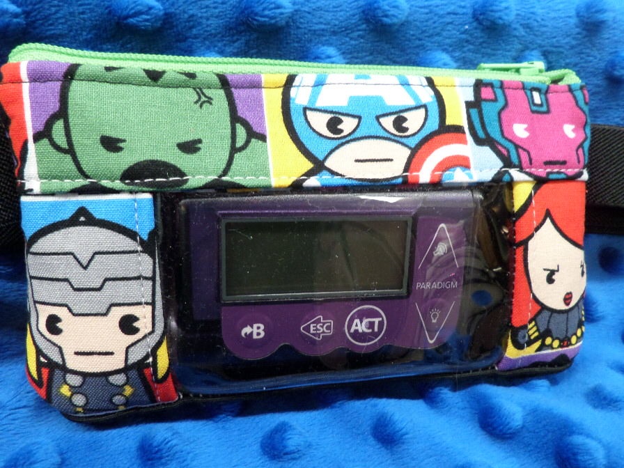 Kawaii Superheros Window Insulin Pump Case - Click Image to Close