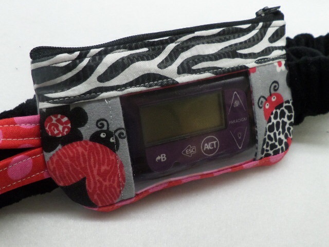 Animal Print Lady Bugs Window Insulin Pump Pouch For Girls - Click Image to Close