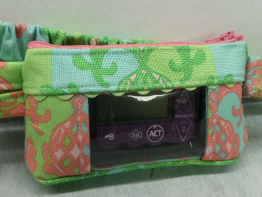 Pineapple Post Lime Blue Pink Insulin Pump Pouch