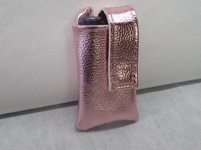 Rose Gold Embossed Faux Leather Vertical Insulin Pump Case