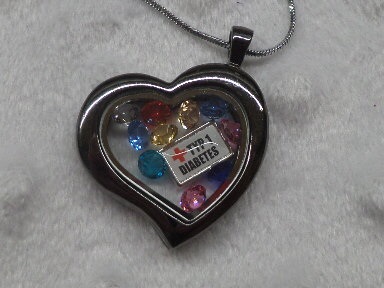 Silvertone Heart Medical Alert Floating Locket Necklace - Click Image to Close