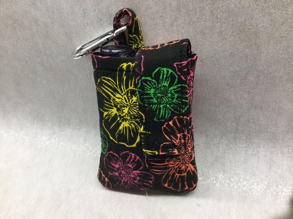 Neon sketched Floral Vertical Insulin Pump Pouch