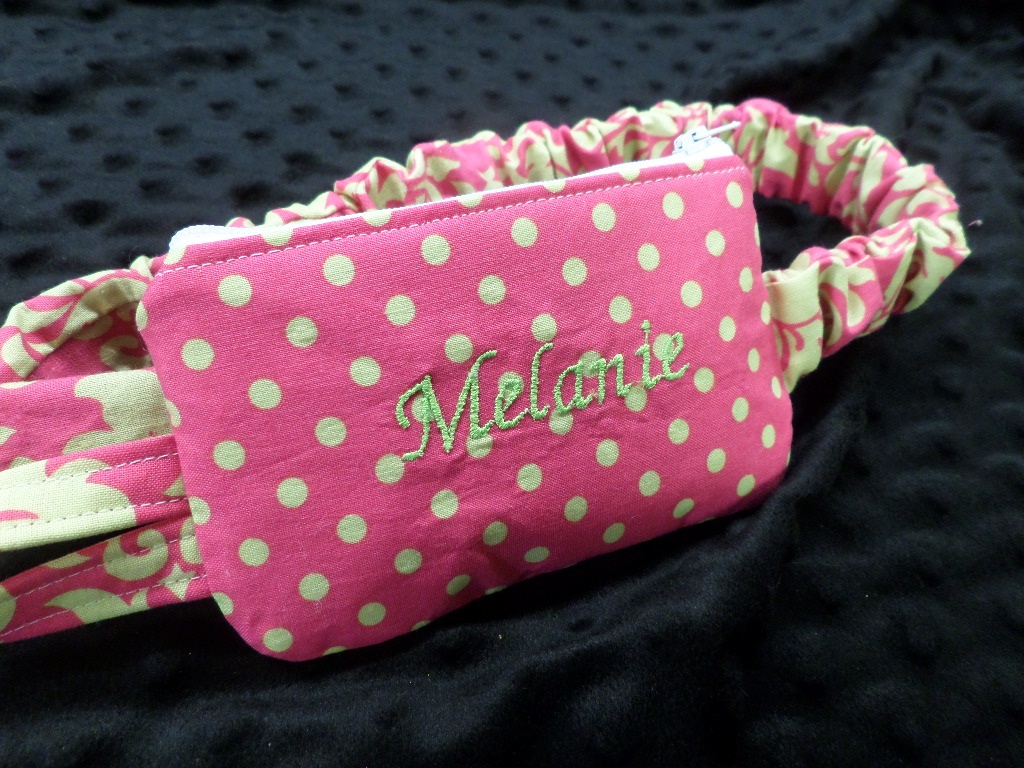 Lime & Melon Damask Insulin Pump Pouch w/optional monogram - Click Image to Close