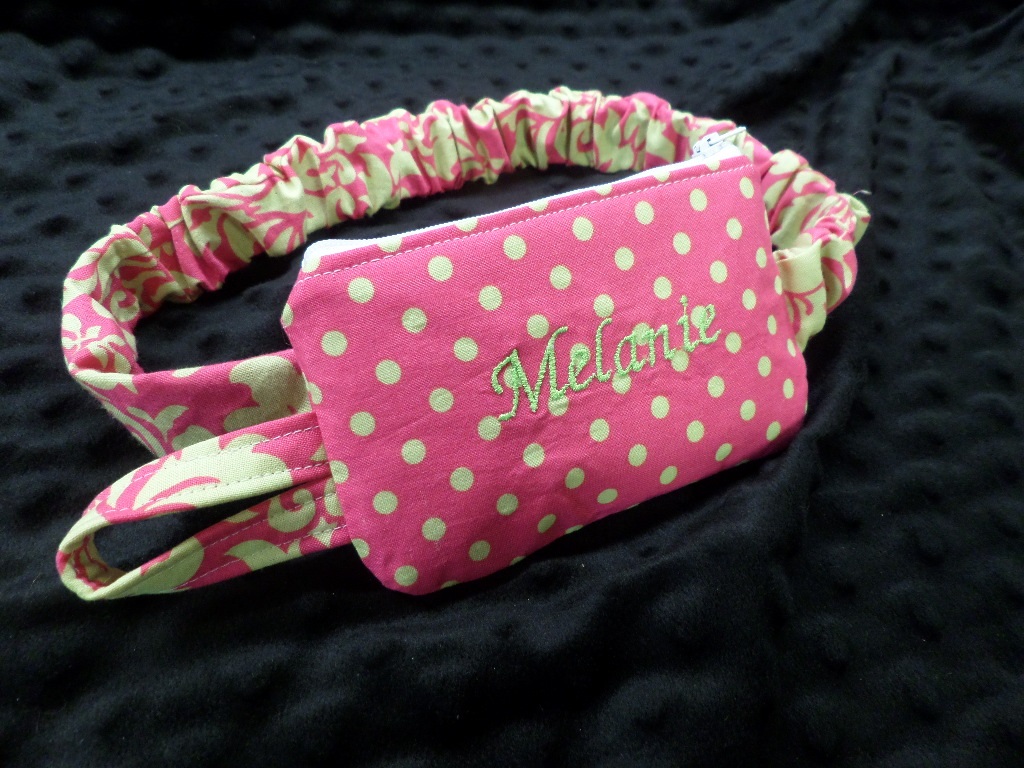 Lime & Melon Damask Insulin Pump Pouch w/optional monogram - Click Image to Close
