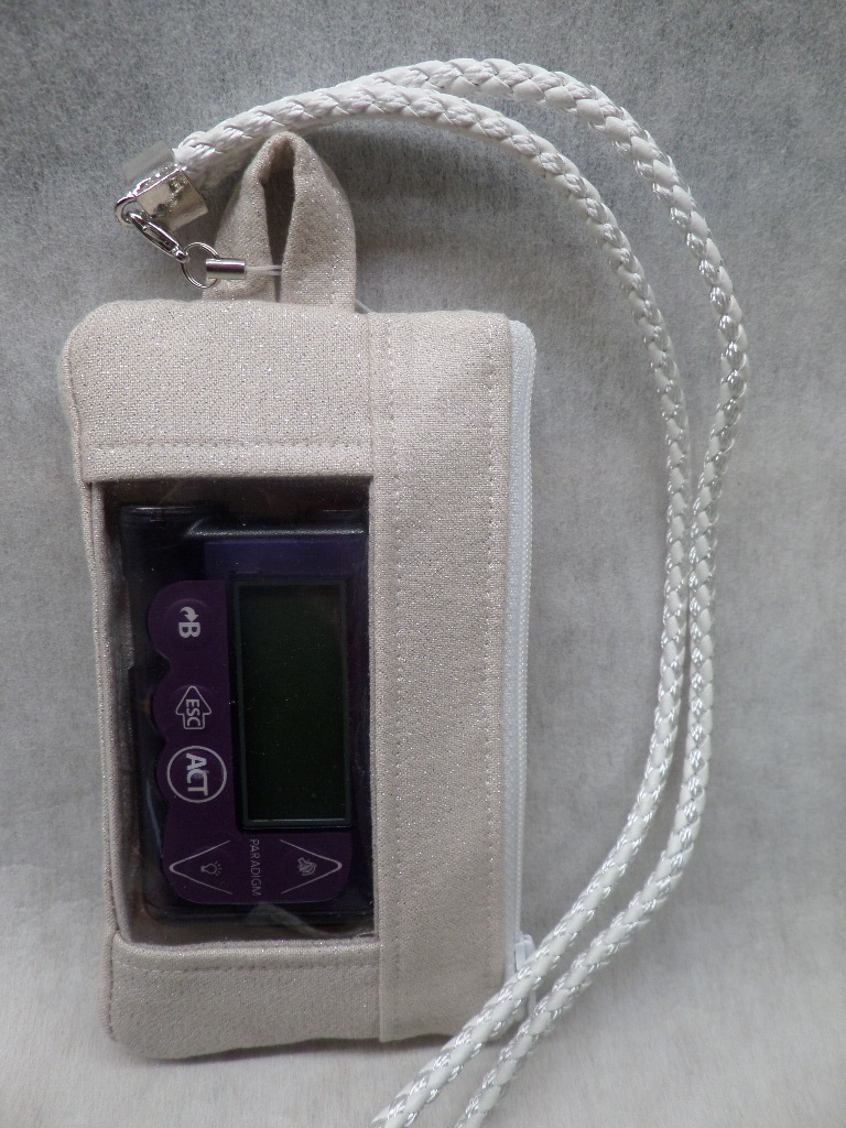 Off White Shimmer Dexcom Iphone CGM Pouch