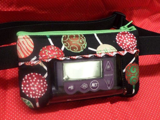 Holiday Cake Pops Insulin Pump Pouch Window Optional