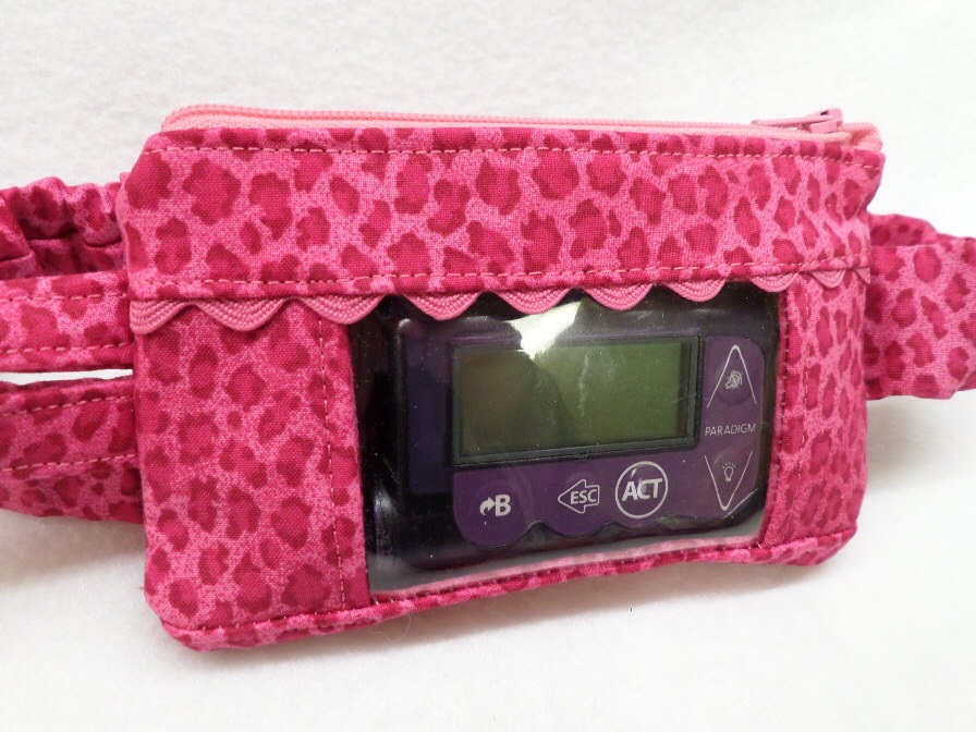 Hot Pink Cheetah Insulin Pump Pouch optional window