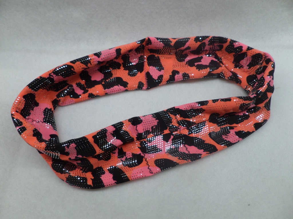 Mystique Pink Orange Animal Print Double Insulin Pump Band Belt - Click Image to Close