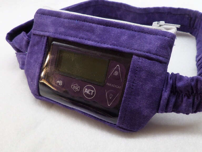 Purple Tonal Insulin Pump Pouch with Optional Window